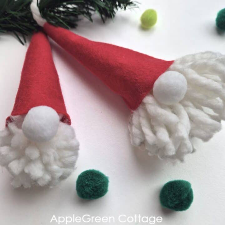 How To Make Pom Pom Gnomes for Christmas! - AppleGreen Cottage