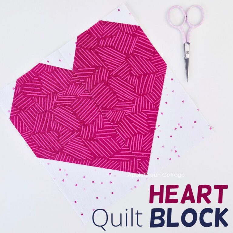 Heart Quilt Block - AppleGreen Cottage